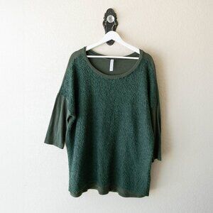 Paisley Grace Green Textured Top | Size XXL | Cozy & Casual Made in USA